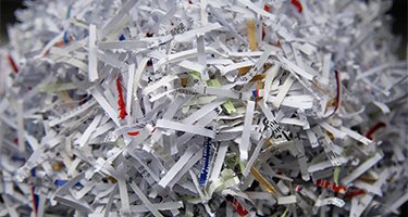 pile of shredding materials